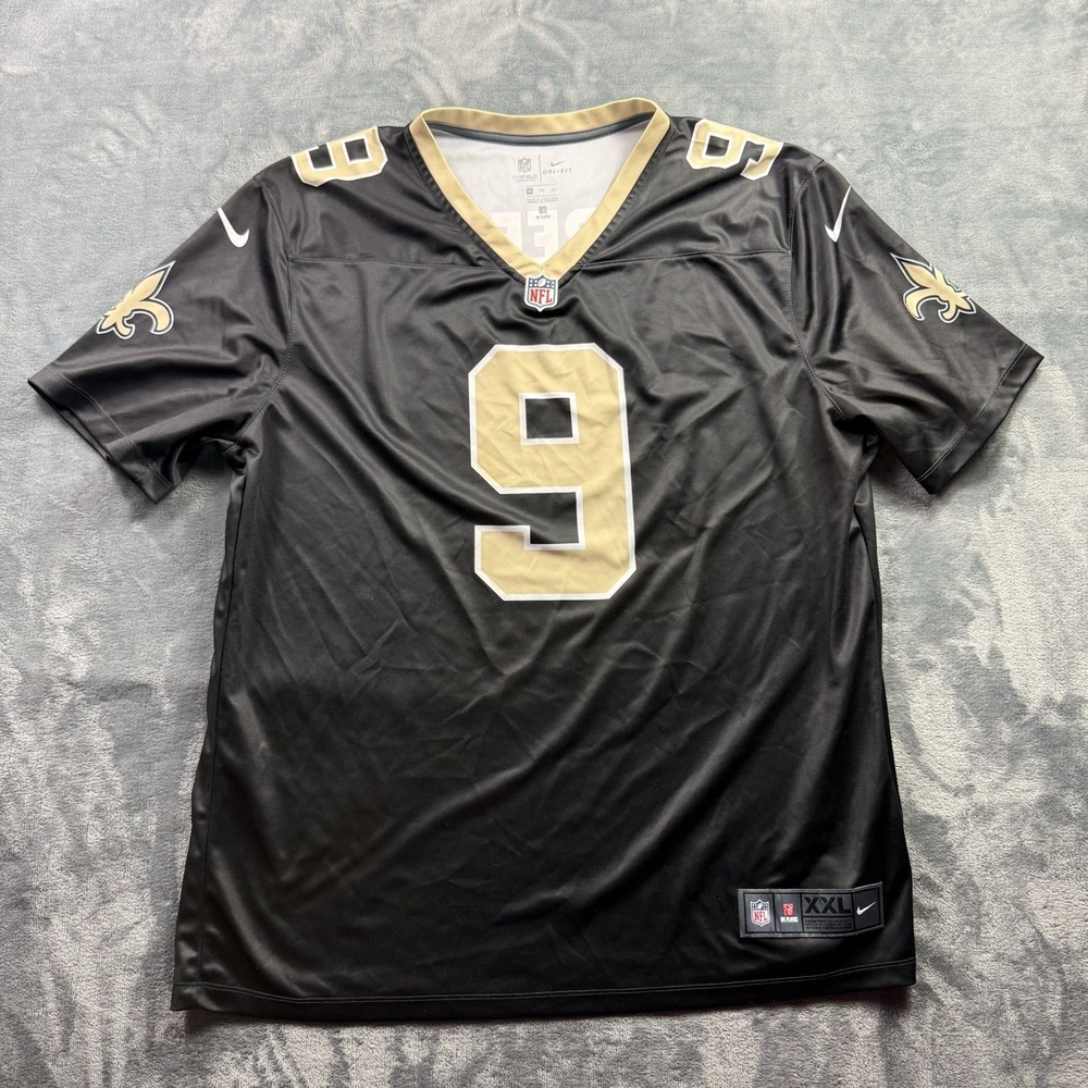 Nike Drew Brees #9 New Orleans Saints NFL Football On Field Jersey Mens Size 2XL